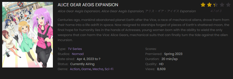 Watch Alice Gear Aegis Expansion online free on 9anime
