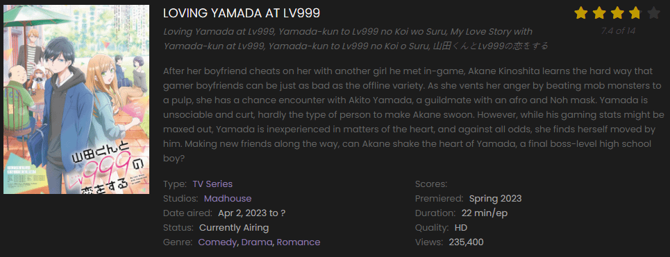 Watch Loving Yamada at Lv999 online free on 9anime
