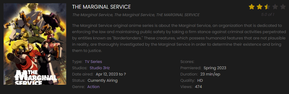 Watch The Marginal Service online free on 9anime