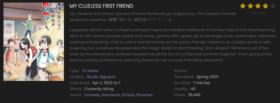 Watch My Clueless First Friend online free on 9anime