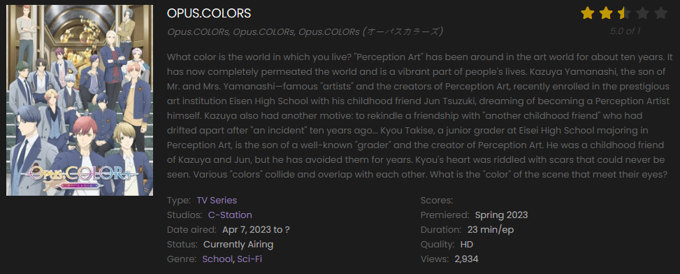 Watch Opus.COLORs online free on 9anime