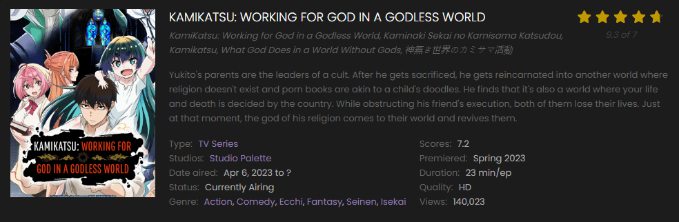 Watch KamiKatsu Working for God in a Godless World online free on 9anime